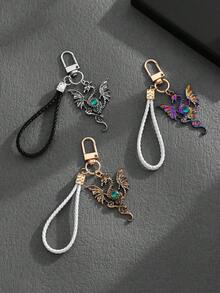 1pc Fashionable European & American Hip-Hop Creative Premium Cartoon Flying Dragon Keychain Bag Charm, Suitable For Men, Women, Couples, Car Keys, Bags Decoration And Gift - Multicolor - View 2