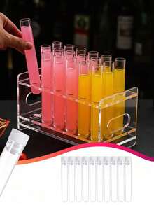 1/3/5/10/20pcs Transparent Plastic Test Tubes With Random Color Caps, Unbreakable Liquid And Candy Storage Containers, Multi-Purpose Decoration For Halloween Vampire Party, Cosplay, Christmas Party And Science Display (Single Size: 3pcs Trial Pack Random Color) - Multi-color - View 1