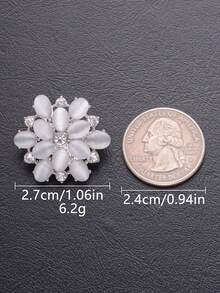 4PCS Pearl Rhinestone Flower Buttons, High-End Coat Trench Coat Decorative Buttons, Wedding Dress Evening Gown Hand-Sewn Metal Buttons, DIY Accessories - Multicolor - View 14