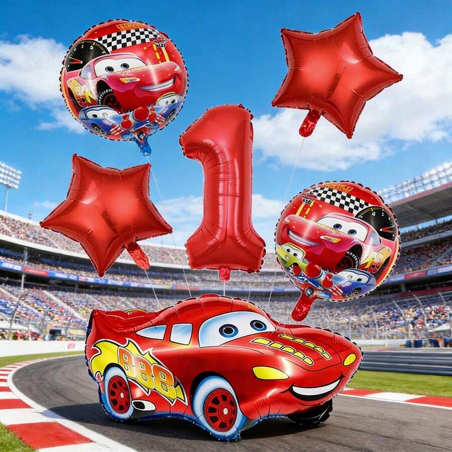 Disney Racing Cartoon Theme Balloon Set, Boys Birthday Party Decoration, Photo Booth Backdrop Props, Theme Party Gathering Decor, Birthday Celebration Supplies - Multi-color - View 1