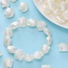 50/100/200 buah Manik-manik Cangkang Mutiara Akrilik, Untuk Pembuatan Perhiasan, Dekorasi DIY, Bahan Dekorasi Perhiasan DIY, Kerajinan Rumah, Gantungan Kunci dan Dekorasi Pesta, Aksesori Ideal untuk Kerajinan Tangan Kreatif, Hadiah Sempurna untuk Natal - Putih - View 2