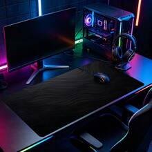 Wave Line Mouse Pad Black Texture Desk Mat Extended XL MousePad Office Desk Accessories Multicolor Non-Slip Stitched Edge Computer Mat For Desk 35.4x15.7 Inches Rubber Base Laptop Keyboard Pad For Home Office & Gamers,Durable And Spill-Resistant - View 2