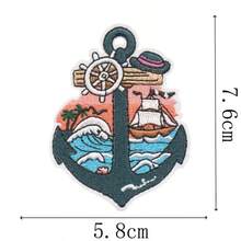 Vintage Beach Skull Embroidery Patch, Mermaid Skull Surfing Patch, Denim Jacket Backpack DIY Iron-On Patch - Multicolor - View 11