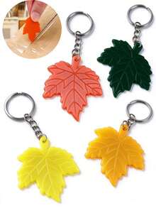 Portable Plastic Box Opener, Black, Red, Yellow, Orange, 5*4.5CM With Simple Maple Leaf Shape, Suitable For Opening Express Cartons And Packages, Key Chain Pendants And Bag Accessories. - Multicolor - View 7