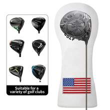 1Pc Golf Headcover, PU With Soft Inner Lining, Durable Coastal Beach Golf Links , Adjustable Number Tag For Fairway Wood - White - View 8