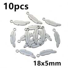 10pcs Stainless Steel Leaf Feather Charms Pendant For Necklace Earring Bracelet DIY Crafts Jewelry Making Accessories Findings - Feather - View 25