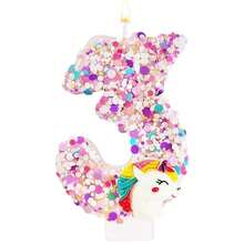 1-7 Number Birthday Candle,Happy Birthday Cake Candle, Unicorn Themed Party Supplies - Multicolor - View 14