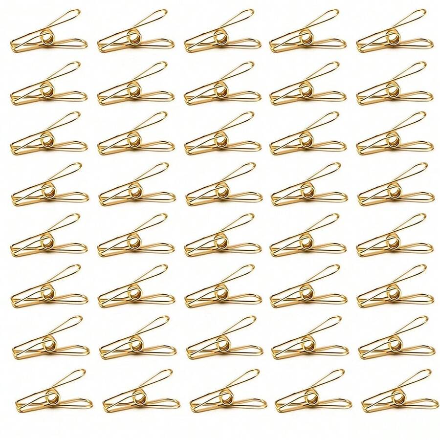10pcs Gold Hollow Fish-Shaped Metal Bull Clips, Long Tail Clips, Office ...