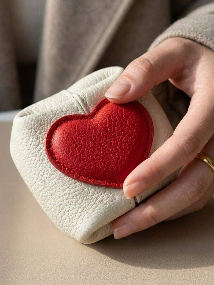 1pc Heart-Shaped Coin Box, Multi-Functional Portable Storage, Suitable For Storing Coins, Jewelry, Earphones, Etc., Ideal For Home, Commuting, Travel, Business Trips, And Holiday And Anniversary Gifts