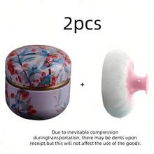 1 Set 80g Loose Powder Container With Puff (Powder Not Included), Suitable For Bathing And Travel, Powder Puff And Powder Box, Christmas, Holidays, Halloween, Valentine's Day, Eid, Mother's Day Gift, Holiday Gift Guide - Multicolor - View 13