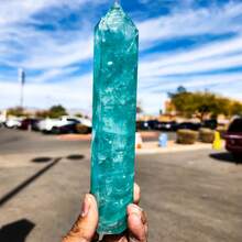 1pc Random Transparent Ocean Blue Crystal Tower Column, Bohemian Style High-Quality Crystal Home Desktop Decor, Holiday Gift (Christmas - Mint Green - View 14