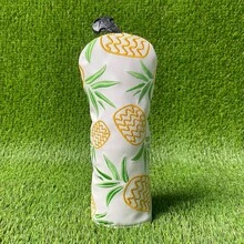 1 buah Sarung Kepala Stik Golf yang Indah dengan Bordir Nanas yang Cerah, Bahan PU, Cocok untuk Driver, Fairway Wood, dan Hybrid, Tahan Gores dan Tahan Debu, Aksesori Golf - Putih - View 8