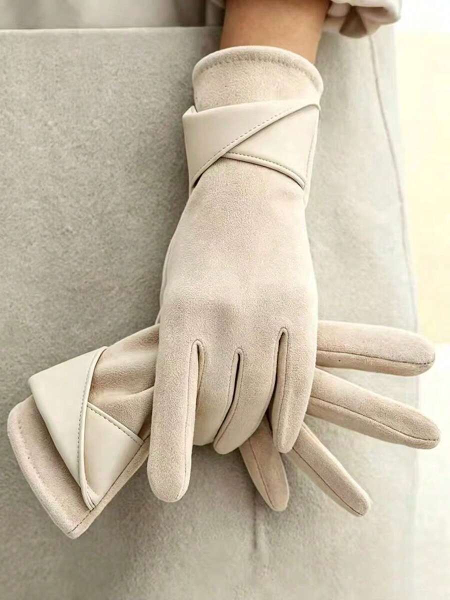 Women Driving Gloves - Off White - View 1