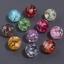 10pcs/Pack Acrylic Transparent Graffiti Splatter Dot Loose Beads, Snowflake Straight Hole Beads For DIY Beaded Pens, Phone Chains, Keychains, Jewelry Making - Snowflake Beads - View 5
