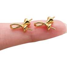 2pcs 18K Gold Plated Screw Eye Peg Bails Metal Teardrop Screw Pin Eye Hooks For Handmade Necklace DIY Pearl Pendant Jewelry Making - Multicolor - View 3