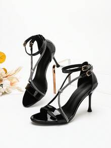 Women's High Heel Mary Jane Pumps, Fashion Casual Slip-On Backless Sandals - Black - View 1