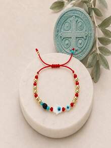 1PC Fashion Casual Evil Eye Bracelet, Adjustable Red String Lucky Protection Bracelet, Lucky Bracelet, Daily Wear - Multicolor - View 4