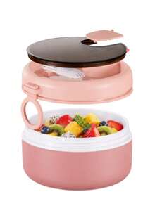 1pc Leak-Proof Lunch Box With Handle, Insulated Food Container, Suitable For Bento Box, Leak-Proof Insulated Soup Cup, Lunch Box - Camping, Picnic, Outdoor, Office, Travel, School, Modern Lunch Box, Suitable For Office Workers - Multicolor - View 1