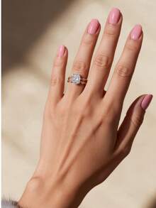 2ct Branch Design Oval Moissanite Double Layer Ring S925 Sterling Silver Bohemian Style Unique Branch Fork Design Ring - 2ct Moissanite - View 3