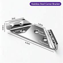 Stainless Steel Multi-Function Corner Bracket, Triangle Support, Bed Corner Support, Furniture Table & Chair Connector, Shelf Support, Trapezoidal Hanging Bracket - 0.8mm Thick Small Stainless Steel - View 5