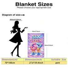 1pc Colorful Printed Pattern 67 Flannel Blanket - Soft & Comfortable, Suitable For Travel, Camping, Sofa, Bed - 67 Vibrant Ice Cream Digital Print, All-Season Comfortable Bedding Accessory, Versatile Style - Multicolor - View 14