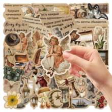 50Pcs Vintage European Style Stickers, Retro Rabbit Statue Old Object PVC Stickers For Journal Scrapbook DIY Decoration - Multicolor - View 3