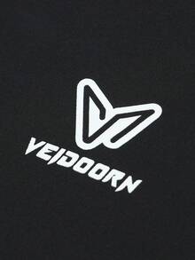 veidoorn Kaos Lengan Panjang Pria Warna Polos dengan Desain Motif Cetak, Atasan Lembut dan Nyaman, Untuk Olahraga Sehari-hari - Hitam - View 8