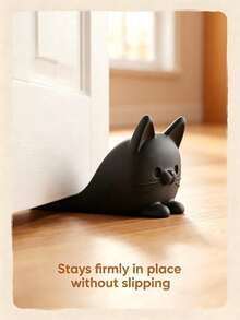 1/2pcs Cartoon Cat Door Stopper, Effectively Prevents Door Slamming, Protects Floor And Door Frame From Scratches, Home Entrance Decor, Thoughtful Gift For Pet Cat Lovers, Suitable For Carpet, Tile, Stackable, Applicable For Home, Office - Multicolor - View 4