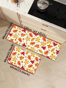 1/2pcs Thanksgiving Maple Leaf Pattern, Vintage Diatomaceous Earth Mat, Super Absorbent, Non-Slip, Perfect For Bathroom, Kitchen And Dining Room, Quick Dry, Perfect Gift For Home Decor And Bathroom Mat, Thanksgiving Holiday Gift! - Multicolor - View 17