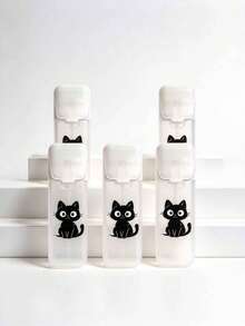 Cute Black Cat Print Portable Travel Cotton Swab Storage Box Floss Storage Box (Box Only), Portable Storage, Jewelry Organizer, Cotton Swab Storage, Compact Box, Lightweight Box, Durable Plastic, Sturdy Structure, Cotton Swab Storage, Frequent Traveler, Home Storage, Travel Accessory, Gift For Friends, Birthday Gift, Valentine's Day Gift, Christmas Gift, New Year Gift - Multicolor - View 13