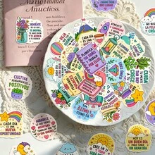50Pcs Self‑Care Positive Affirmation Stickers, Cute Pastel Rainbow Reminder Text Vinyl Decals, Waterproof Stickers For Laptop, Water Bottle, Phone, Kindle, Journal, Scrapbook, DIY Stationery Decor - Multicolor - View 9