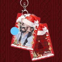 Cor/Tis Same Style Christmas Acrylic 3 Inch Card Holder, Idol Photo Card Storage, Christmas Tree And Christmas Red Hat Design Card Holder - Multicolor - View 3