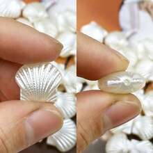 50/100/200 buah Manik-manik Cangkang Mutiara Akrilik, Untuk Pembuatan Perhiasan, Dekorasi DIY, Bahan Dekorasi Perhiasan DIY, Kerajinan Rumah, Gantungan Kunci dan Dekorasi Pesta, Aksesori Ideal untuk Kerajinan Tangan Kreatif, Hadiah Sempurna untuk Natal - Putih - View 9