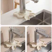 1pc Faucet Drip Tray, Silicone Splash Guard, Kitchen Countertop Non-Slip Quick-Dry Mat, Sink Protector, Bathroom Laundry Room Universal, Cat/Bow/Shell Beige Optional, Non-Slip Quick-Dry Sink Protector, Tools & Home Improvement Kitchen & Bath, Kitchen Facilities, Kitchen Sink Accessories, Prevent Water Accumulation & Backflow, Faucet Bottom Doesn't Soak In Water, Silicone Non-Slip, Mat Doesn't Shift, Quick-Dry Easy To Clean, Rinse And Clean - Multicolor - View 4