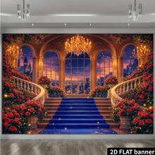 1pc 2D Flat European Palace Castle Arch Window Decoration, Elegant Stairs & Steps, Suitable For Parties, Weddings, Birthdays & Events, Luxury Entrance Room Celebration Props, 5 Styles Available - 1 - View 9