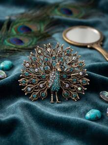 Vintage Peacock Brooch For Women Rhinestone Bird Pin Party Banquet Jewelry Accessory Gift - Peacock - View 28