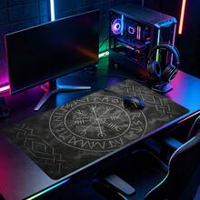 Viking Rune Mouse Pad Norse Desk Mat Extended XL MousePad Office Desk Accessories, Non-Slip Stitched Edge Computer Mat For Desk 35.4x15.7 Inches Rubber Base Laptop Keyboard Pad For Home Office & Gamers Durable And Spill-Resistant - View 2