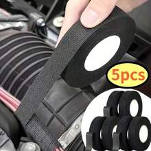 5 Rolls High Temperature Resistant Self-Adhesive Cloth Tape, Heat Resistant Noise Reduction, Used For Car, Engine, Wire & Cable Protection, Car Wiring Harness, Engine Protection, Flexible Tape, High Temperature Resistant Material - 10M Long - View 1