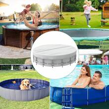 210D Oxford Fabric Round Above Ground Pool Cover, All-Season Foldable Waterproof Heat-Insulating Protective Cover, Anti-Leaf Snow Bug, Suitable For Inflatable Pools And Frame Pools, Outdoor Yard Villa Balcony Homestay - A - View 7