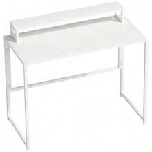 Folding Computer Desk With Monitor Stand, 100 X 48 X 87.5 Cm - White - View 1