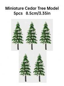 2/5/10件迷你聖誕樹模型，8.5cm/3.35in，手工藝品用，人造雪覆蓋雪松迷你模型樹，聖誕桌面手工裝飾，聖誕村火車景觀，逼真冬季仙境桌面裝飾，適合聖誕節與全年/辦公室場景，仙女花園，聖誕DIY禮物 - 雪松 - 查看 14