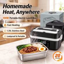 Cordless Heated Lunch Box, Sleek Minimalist Style, Rechargeable Battery Heating & Timer Keep‑Warm Function, For Office Commuting & Autumn Outdoor Trips - Black - View 9