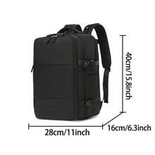 Balo laptop cho nam và nữ, balo nén chân không, balo du lịch dung tích lớn, ngăn giày độc lập tách biệt khô/ướt, balo chức năng cho học sinh trung học/cao trung/sinh viên đại học, balo du lịch nén chân không dung tích lớn, túi lưu trữ nén chân không đa năng, balo sinh viên phong cách công sở thường nhật tích hợp, thiết kế nhẹ vừa laptop 14/15.6 inch, phù hợp xách tay, dùng cho du lịch, leo núi, đi làm - màu đen - Xem 7