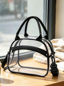 Portable Transparent PVC Lunch Bag, Large Capacity Lunch Bag, Suitable For Office Workers And Students, Travel Storage Bag, Reusable Transparent Snack Storage Bag, Perfect For Outdoor Picnic, Camping And Travel - Multicolor - View 8