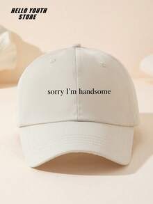 1pc "Sorry I'm Handsome" Printed Baseball Cap, Lightweight Comfortable Multi-Functional Baseball Hat, Washed Vintage Hat, Suitable For Daily Outings And Life Use, Daily Outfit Hat Decoration, Gift For Friends - A - View 5