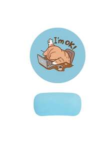 Cute Cat Pattern Mouse Pad With Wrist Rest, Round Office Gaming Desk Mat, Keyboard Wrist Rest, High-Definition Printing, EVA Material, Comfortable Wrist Support, Skin-Friendly Desk Pad, Desktop Protector, Work Gift, Suitable For Gaming And Office, Compatible With PC/Laptop/Wireless Mouse, Holiday Gift, Party Gift, Promotion Gift - Multicolor - View 14