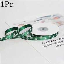 5 Rolls/1 Roll Christmas Satin Ribbon Red Green Snowflake Reindeer Print Gift Wrapping Roll Christmas Gift Bow DIY Holiday Party Decoration - Multicolor - View 14