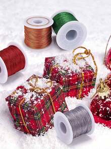 1/2 Roll (Random Color) Metallic Velvet Rope - Durable Polyester Handmade Cord, Suitable For DIY Jewelry, Christmas Decorations And Gift Wrapping | Easy To Shape And Bend Design - A - View 8