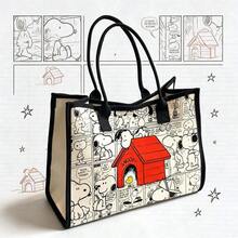 حقيبة قماشية بتصميم كرتوني Snoopy، حقيبة يد بسعة كبيرة، حقيبة كتف جديدة للتنقل، حقيبة متعددة الاستخدامات للعطلات والسفر والاستخدام اليومي والتسوق وتخزين الهاتف والمستحضرات التجميلية، هدية عيد ميلاد للأصدقاء، هدية صداقة للعودة إلى المدرسة، هدية العطلات - 1 - مشاهدة 8