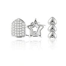 Hot-Selling 2pcs Hollow Five-Point Star Full Rhinestone Grillz, Hip Hop Rap Gold Teeth Accessory - Multicolor - View 12